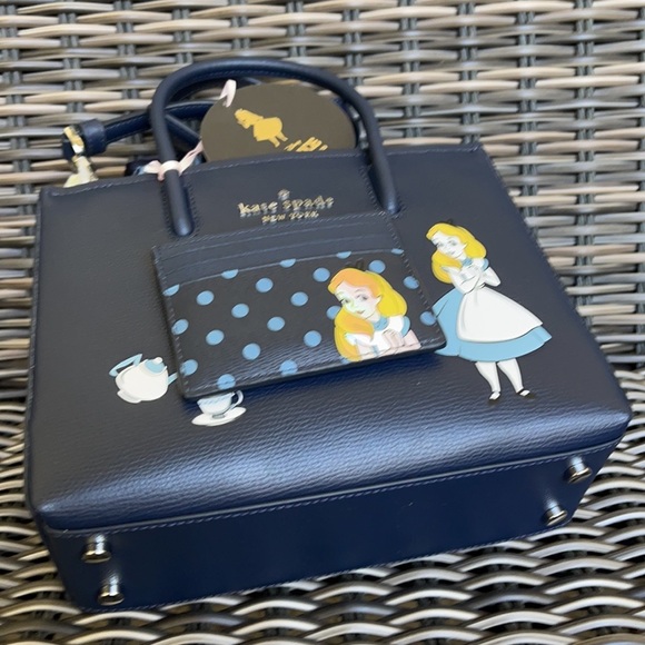 disney x kate spade NY alice in wonderland shopper crossbody bag & card holder - Picture 11 of 16